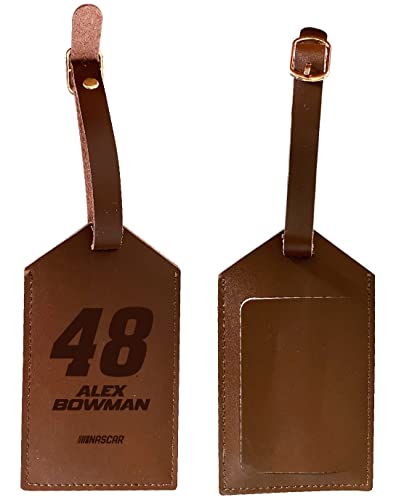 Nascar #48 Alex Bowman Leather Luggage Tag Engraved