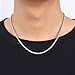 Fiusem Silver Tone Cardano Chain for Men Women, 3.5mm Stainless Steel Mens Chain Necklaces 20 Inch