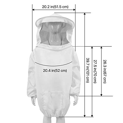 Flexzion Imkerjacke, Premium Imker-Pullover Anzugmantel Outfit Bienenzucht Schutzanzug mit Schleier Smock Haube… – Bild 5