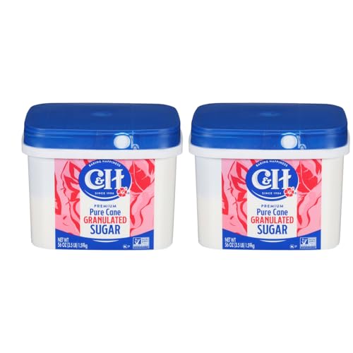 C&H® Granulated Sugar, 3.5 lb Easy Baking Tub, Premium Pure Cane Sugar Tub (Pack of 2)