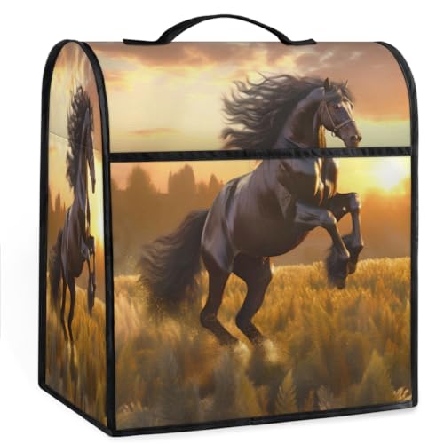 Coffee Maker Cover Animal Horse Kitchen Appliance Covers Small Appliance Covers Blender Cover Juicer Cover Dust Covers for Kitchen Appliances with Top Handle and Pockets,Washable,B753