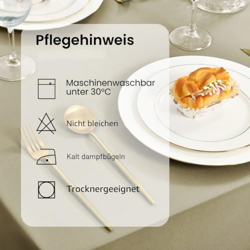 DWCN Khaki Tischdecke Outdoor Wetterfest 140x110cm Fleckschutz Waschbar – Ansicht 5