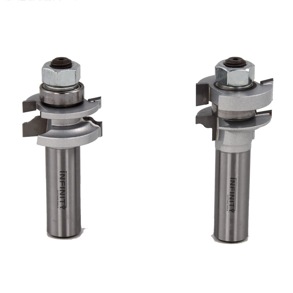 Infinity Tools 1/2" Shank Mini Rail & Stile Matched Router Bit Set – Premium Carbide Cabinet & Frame Joinery Router Bits