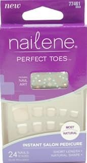 Nailene Perfect Toes Toenail Kit Salon Thin French Tip Includes Nail Art 77461