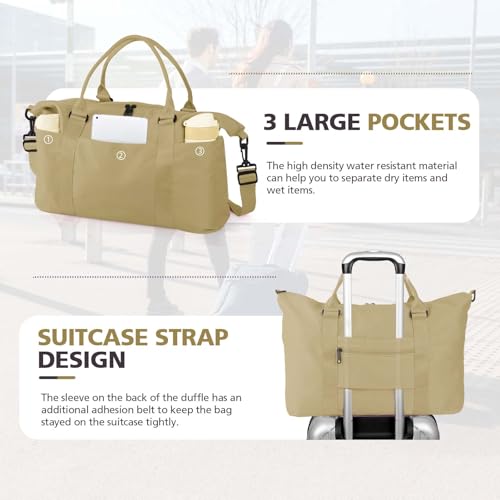 Image of Travel Duffle Bag, Waterproof Weekender Bag Carry On Tote Bags for Women, Travel Essentials Sport Gym Bag for Men, Hospital Bag for Labor and Delivery, Overnight Bag Luggage Bag with Trolley Sleeve