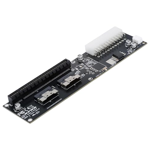 Image of CY Dual Slimline 8X SFF-8654 74Pin VROC to PCIE PCI-Express 16x Adapter with ATX 24Pin Power Switch Port