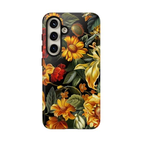 Coque résistante brillante Samsung Galaxy S24 antichoc fleurs