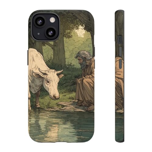 Coque iPhone 13 rigide mate Riverbank au design artistique homme barbu