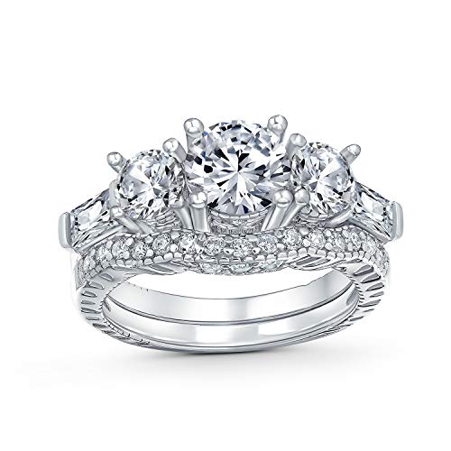 Bague Passé Présent Futur argent sterling .925 style Art Déco 3CT