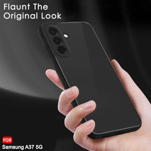 Image of TheGiftKart Back Cover for Samsung Galaxy A37 5G Case | Hard Translucent Smoke Matte Back | Hybrid Shockproof 360 Degree Protection Galaxy A37 Back Cover (PC & TPU, Black Sides)