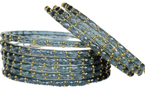 Image of JPS Plain and Glossy Finished Raindrop Glass Bangles Set for Women & Girls | Traditional Ethnic Chudi for Wedding, Party & Regular- Set of 12 Pcs of One Colour | Wedding Special
