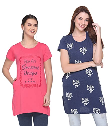 Image of In Love Women's Plus Size Cotton Printed T-Shirt with Pocket - Combo Pack of 2