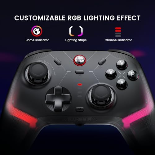 GameSir Cyclone PC Controller Mag-Res TMR Sticks 1000Hz Report Rate Hall & Micro 2-in-1 Triggers RGB Lighting with Charging Dock for PC/Switch/iOS/Android(Black) - 4