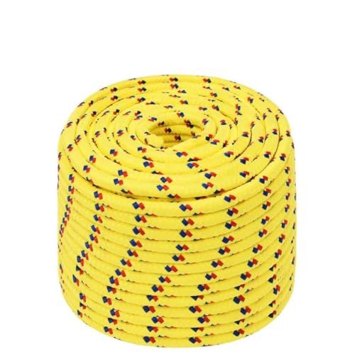 LAPOOH Corda Gialla 14 mm 25 m in Polipropilene,Corde,Fili e Catene,Cavi e funi,Corda Intrecciata,Cima per Ancoraggio e Ormeggio -152621