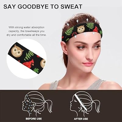 Sweatband Headbands Moisture Wicking Sweat Absorbing Head Band for Men Women