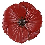 TOPIA Red Flowers Wall Decor Metal Poppy Flower Wall Art Red Poppy Flower Wall Art Poppy Flower Deco