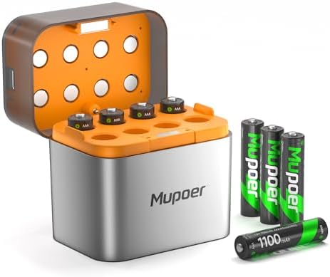 AAA Akkus Wiederaufladbar mit Ladegerät 8er-Pack,Aufladbare Batterien AAA NiMH 1.2V 1100mAh,Akku-Ladegerät AA/AAA,Akku für Gigaset Telefon,Kamera,Rechargeable Battery 3A,Kamerakku