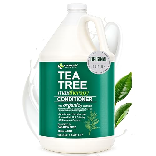 KESMEDIK Tea Tree Conditioner Refill, 128 fl oz (1 Gallon) Sulfate-Free