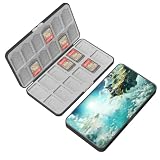 doepeBAE Switch Spiele Aufbewahrung, Switch Spiele Lagerung, Switch Spiele Hüllen Aufbewahrung, Magnetverschluss, Weiches Silikon Futter, Mit 24 Game Card Slots und 24 Micro SD Karten (A06)