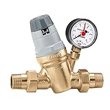 Manometro 0÷10 bar. Caleffi 535041 Riduttore di Pressione 1/2\'\' con Cartuccia Monoblocco Estraibile con Manometro