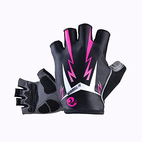 Klobvtt Gants de Cyclisme d'été, Gant de Fitness à Doigts Courts, Mitaines de vélo de Montagne à Demi-Doigts, équipement d'absorption des Chocs Respirant et antidérapant pour Femmes Cover