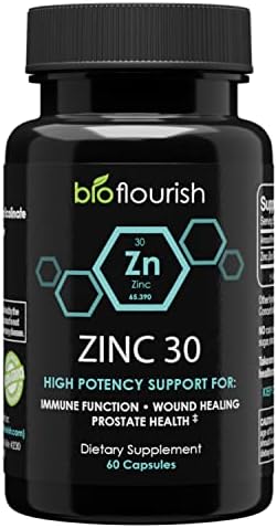 BioFlourish Premium Zinc Picolinate (30 mg), Immune Support*, Promotes Enzyme Functions and Cellular Metabolism*, Non GMO, Gluten Free, Dairy Free, Nut Free, 60 Small Easy to Swallow Vegan Capsules