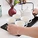 MyGift Classic White Ribbed Ceramic Tea Set, Vintage Serving Tray, Teapot & 4 Teacups with 90 ml Capacity