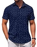 COOFANDY Button Down Shirts for Men Short Sleeve Casual Dress Shirts for Men Collared Shirts Breathable Lightweight