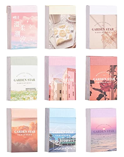 LAOYE Scrapbooking Sticker Set 450 Stück Washi Aufkleber Scrapbook Zubehör Scrapbook Stickers Aesthetic Bullet Journal Sticker Vintage Book Journal Zubehör Fotoalbum Tagebuch DIY Kunst Handwerk-9 Set