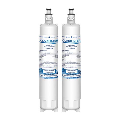 Clarifilter 847200 Wasserfilterpatrone für Kühlschrank kompatibel mit Fisher & Paykel 847200; RF605QDUVX1; RS9120W Activesmart Integrated; RS90A, RS36, RF522ADUX5; RF610, RF605Q, RS9120, RF522 (2) Cover