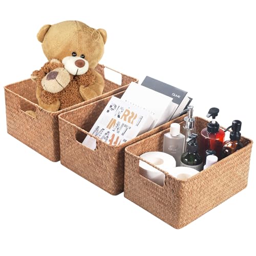 YANGQIHOME Wicker Baskets, [Set of 3] Woven Baskets for Storage,