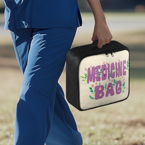 Image of Gomyblomy Daisy Medicine Bag Empty First Aid Kit for Home Car Travel Medical Supplies Storage Bags Organizer Lightweight Emergency Pouch for College School Dorm Office Sport
