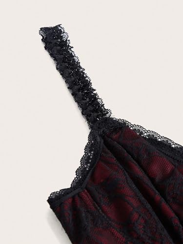 SHENHE Women's Lace Bow Front Spaghetti Strap V Neck Camisole Y2K Goth Crop Top Tank3