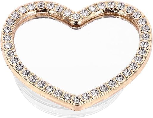 YuanHolumidLove Makeup Mirror for Phone, Stick-on Make up Mirror Heart Phone Case Charm Mobile Phone Backing Mirror Charm Acrylic Decor,Cell Phones and Accessories