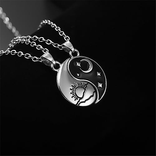 Sun Moon Necklace For Women Men Matching Tai Chi Yin Yang Necklace Best Friends Bff Necklace For 2 Girls Friendship Necklace Jewelry #TOP2