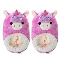 Squishmallows Lola the Unicorn Slippers - Plush Lightweight Warm Comfort Soft Aline Slipper House Shoes for kids girl boy - Lola the Unicorn (sizes 4-5 Big Kid)