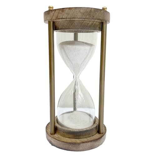 Vintage Glass Sand Timer in Wooden Stand | Traditional 2-Minute Egg Timer