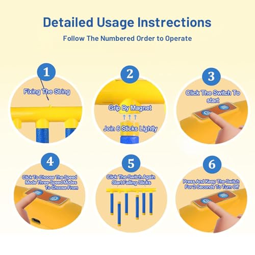 Image of Reflex Drop Sticks Challenge Game, Upgraded Dual Player Hand-Eye Coordination Training Toy, 3 Speed Modes Reaction Speed Catching Falling Sticks Game for Kids Adults Family Party