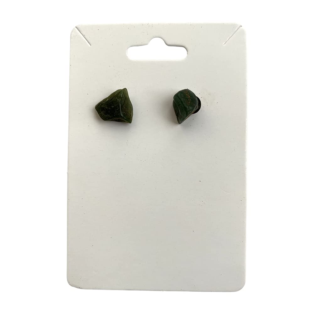 Gemstone Chip Stud Earrings, 1x1cm, Green Aventurine
