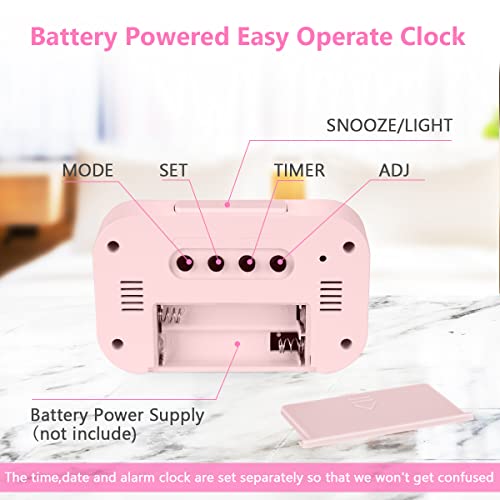 Vicloon Digital Alarm Clock Bedside, LED Display Clocks with Adjustable Snooze 12/24Hr,Temperature, Date,Timer - Image 4