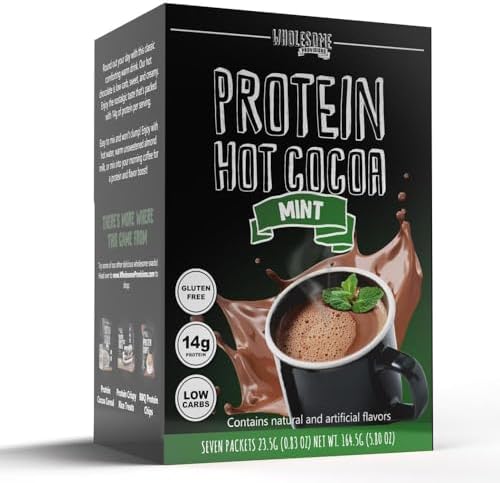 Protein Hot Chocolate, High Protein 14g-15g, Low Carb 4g-5 Net Carbs, Low in Sugar 2g, Low Calories - Keto-Friendly, Gluten-Free Cocoa Mix - 7 On-the-Go Packets - Made in USA by Wholesome Provisions