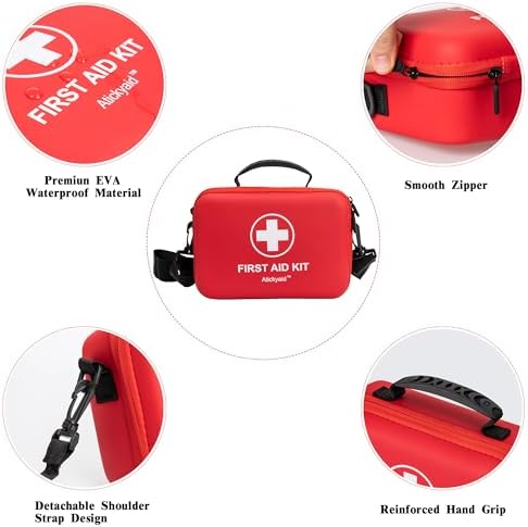 340 Piece First Aid Kit, Premium Waterproof Hard Shell Medical Kit for Car, Home, Office, Travel, Camping, Sports, Outdoor, School - Emergency First Aid Supplies and Survival Kit 3