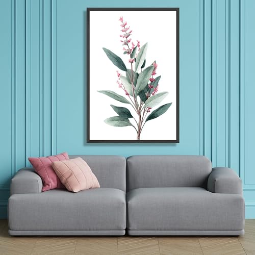 Art mural botanique de fleurs roses XINBAO, impression sur toile minimaliste 60x80 cm