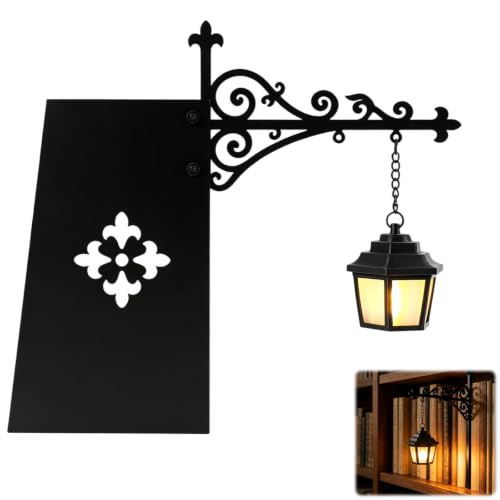 Halloween Edition Library Shelf Lanterns, Mini Bookshelf Lamp Slides Between Books, Warm Amber LED Bookshelf Lights for Book Nook＆Home Bedroom, Library Hanging Lantern Bookshelf Lamp (Lantern) by Generic - Used condition - US$8.49