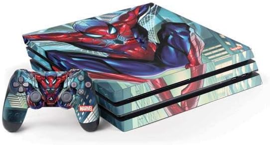 Skinit Decal Gaming Skin Compatible with PS4 Pro Bundle - Officially Licensed Marvel Spiderman Crawling Spiderman Design