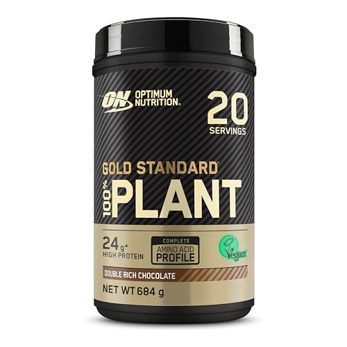Optimum Nutrition Gold Standard 100% plantaardig eiwitpoeder voor mannen en vrouwen, Veganistisch eiwit shake poeder, voor na de training of op elk moment van de dag, Chocolade smaak, 19 porties, 684g