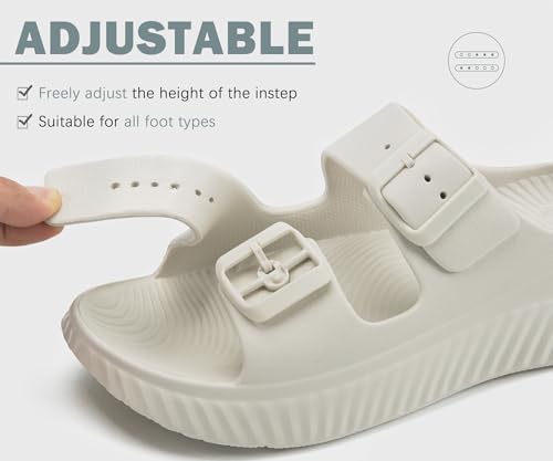 Image of KuaiLu Womens Recovery Sandals With Comfortable Plantar Fasciitis Arch Support, Orthotic Adjustable Thick Cushion Sport Slides Reduces Stress on Feet, Joints & Back Post-Exercise