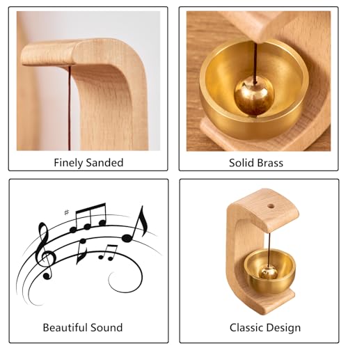 Image of Artisan Shopkeepers Bell Doorbell for Door Opening, Magnetic Wood Wind Chime for Door Garden Restaurant Room