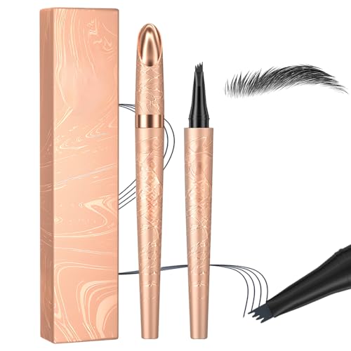 Image of Microblading Eyebrow Pencil, 2026 New 3D Waterproof 4 Tip Microblading Eyebrow Pen, Natural Gap Filling Eyebrow Makeup Long-Lasting Fine Stroke Eye Brow Pen for Women (Black)