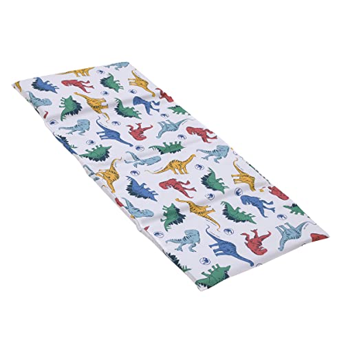 NoJo Universal Jurassic World Wild and Free Blue, Green, and Yellow Dinosaur Preschool Nap Pad Sheet
